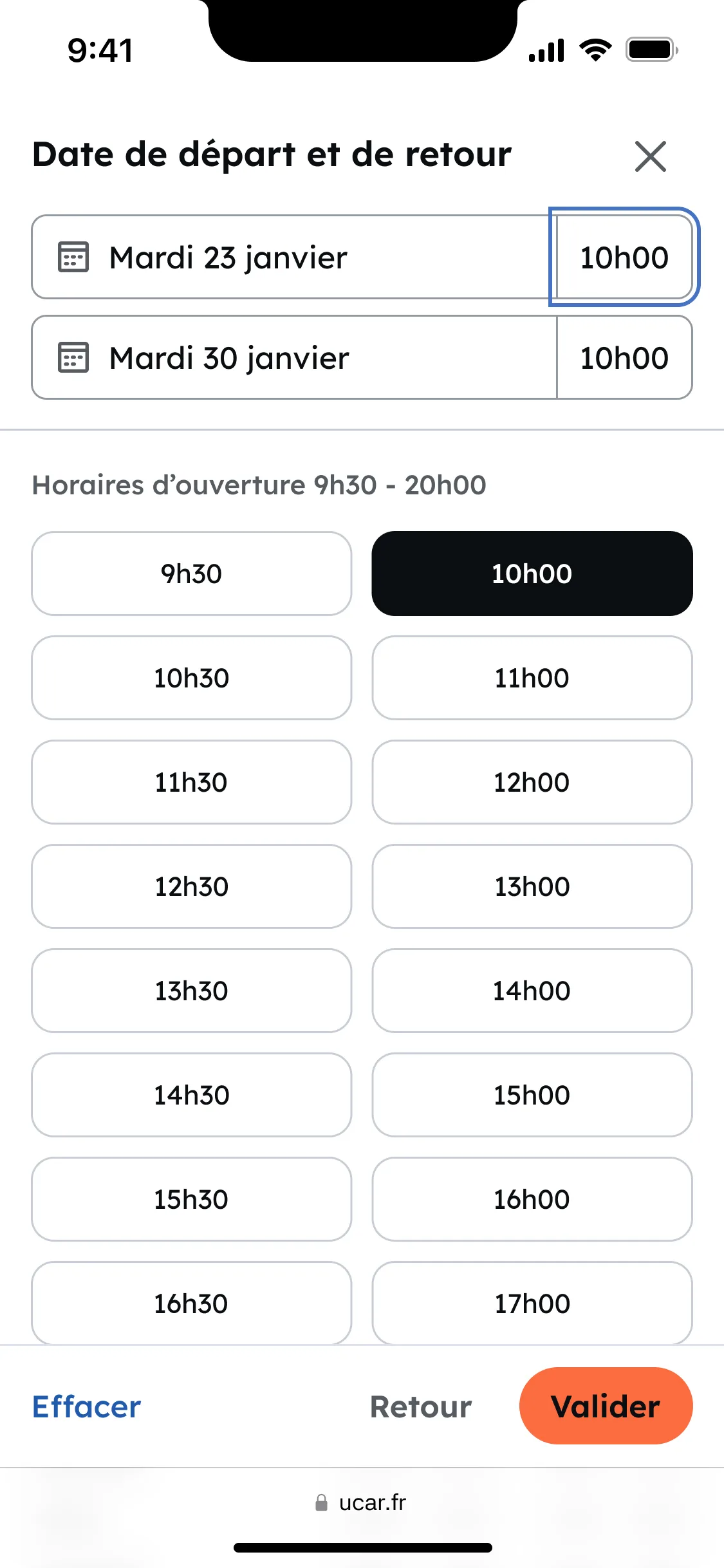 Mobile UCAR — étape 5